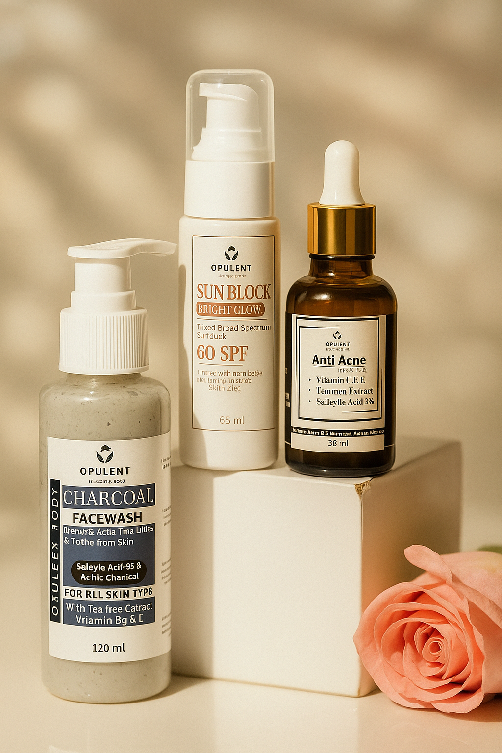 Anti Acne Bundle For Glass Skin | With Salicylic Acid 2% Vitamin C&E and With 60 SPF Sun Protection