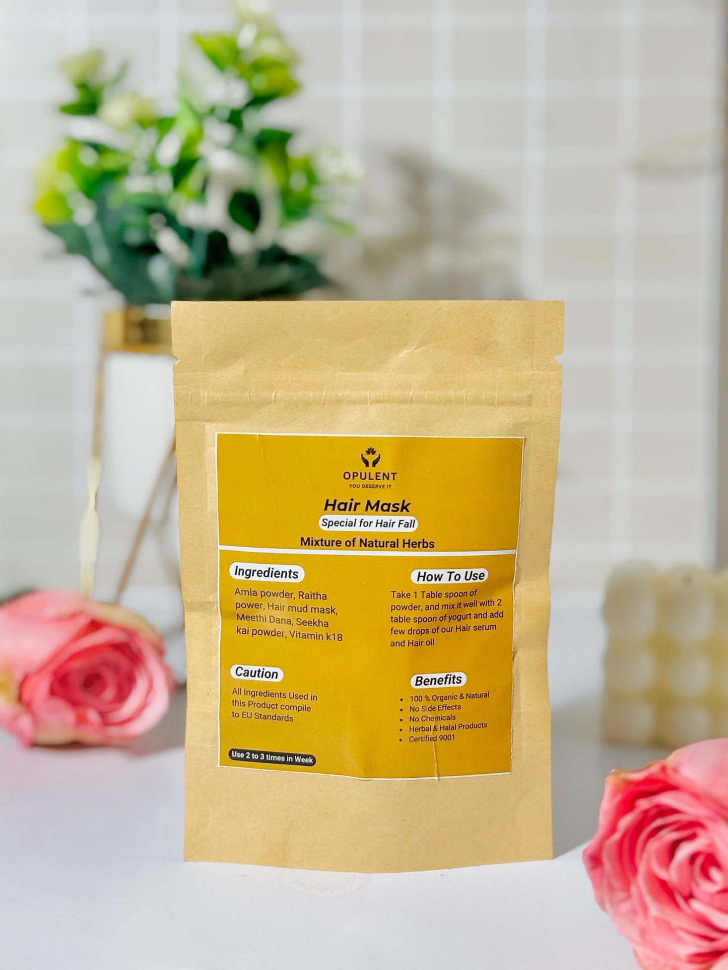 Organic & Natural Hair Mask Powder For HAIR GROWTH | Opulent Body