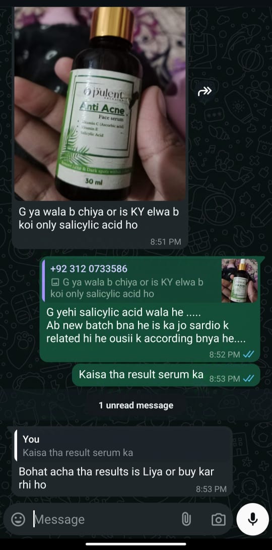 Anti Acne & Glowing Serum | Salicylic 2%, Vitamin C & E and Tea Tree Extract 2%